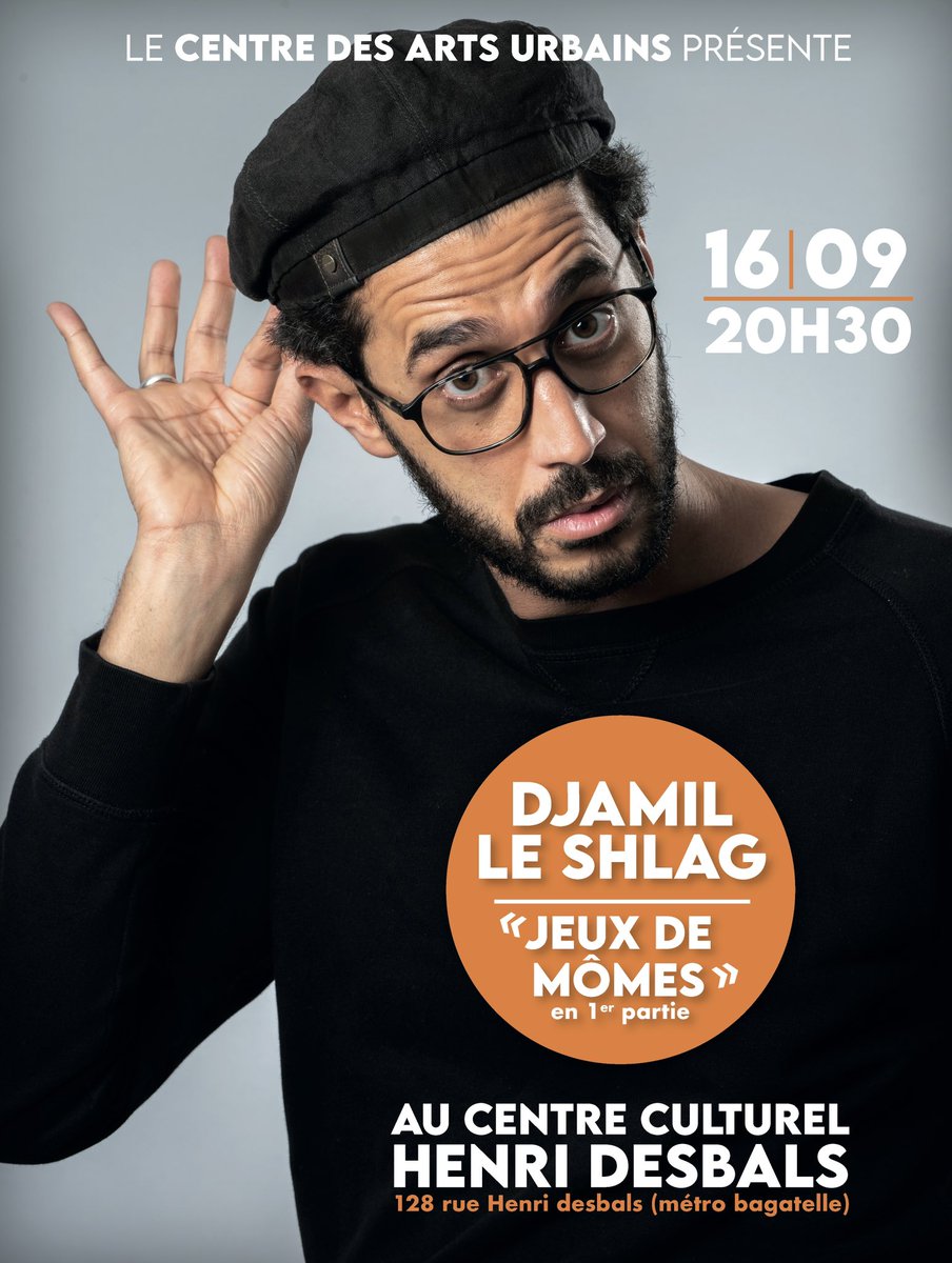 CDAU_31's tweet photo. 🚨🎭 Pour la rentrée, nous avons l’honneur d’accueillir #DjamilLeShlag à Toulouse. 

Chroniqueur dans l’émission #parjupiter sur @franceinter, Le Shlag part à la conquête du titre de plus gros punchliner. Ses armes ? Une énergie et un phrasé unique.

🎟 : https://t.co/dTm62k13l0 https://t.co/gLpwUYccO2