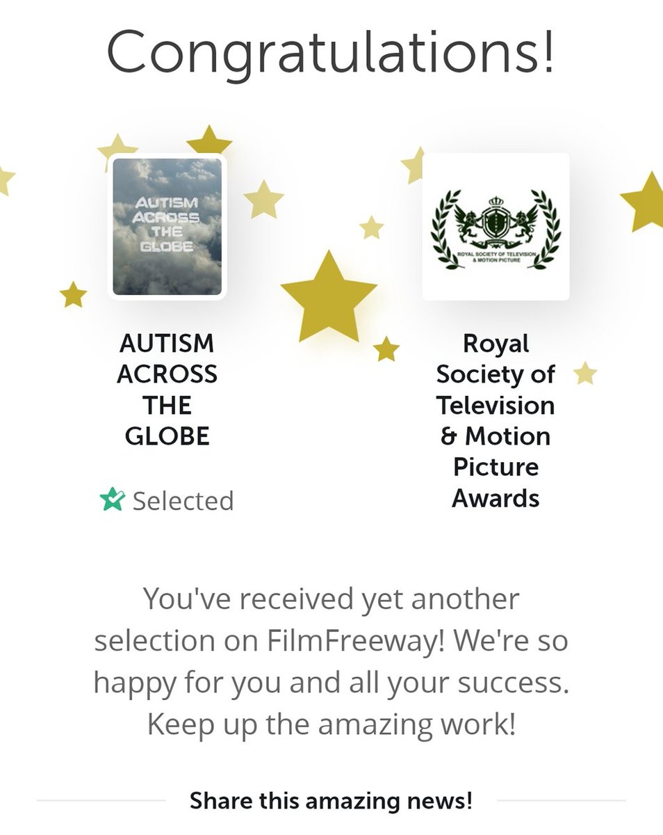 RimaIrani's tweet photo. It is an unmatched pride to a filmmaker to be rewarded several times from one of the most ancient civilized worlds "India".Many thanks to "Royal Society of Television &amp; Motion Picture Awards", Kolkata for the award granted to "AUTISM ACROSS THE GLOBE" as "Best Educational Film". https://t.co/ebAjHZOjl0