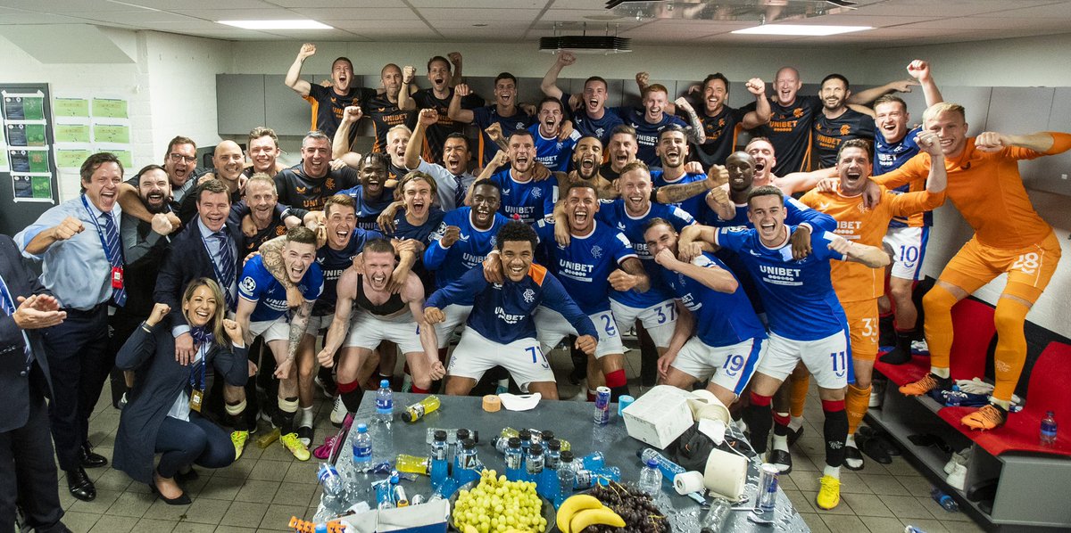 VosDave's tweet photo. What an evening, so proud of this group and this club. Champions league on Ibrox💙🏠Keep believing🤙🏼

#UCL https://t.co/zYzDfKv1H4