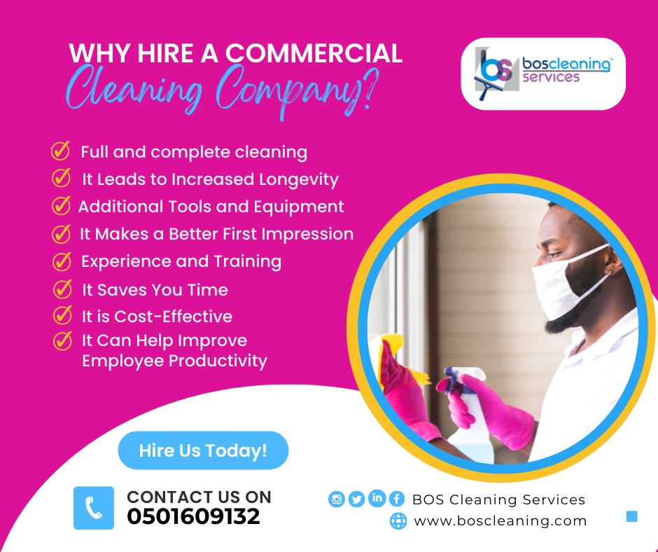 BOSCleaninggh's tweet photo. By hiring BOS CleaningServices, you can ensure that your office or place of business will remain clean, sanitised and healthy for you, your staff and customers.

Contact us on 0501609132.

#boscleaning #cleaninginghana #cleaningtipsandtricks #cleaning101 #cleanoffices https://t.co/fZHj72M8Hh