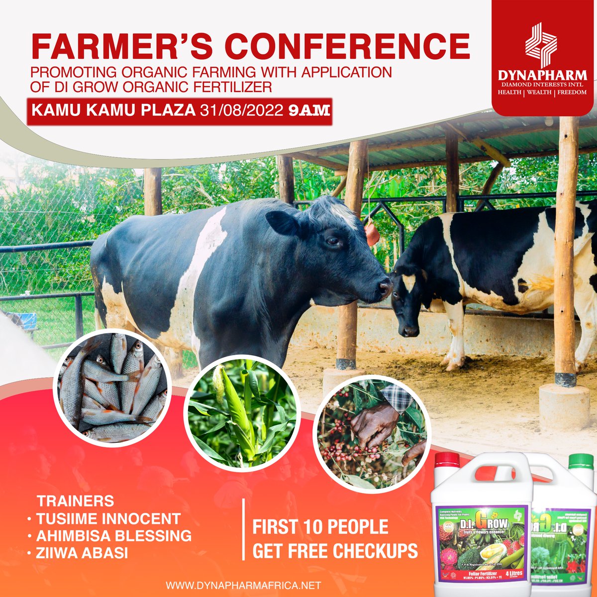 dynapharmugand1's tweet photo. Organic farming yields more nutritious and safe food. The popularity of organic food is growing dramatically as consumers seek the organic foods that are known to be healthier and safer.
Come join us at Kamu Kamu Plaza on 31st Aug 2022 at 9AM for the Farmer's Conference
#DIGrow https://t.co/lCFe70WS3h