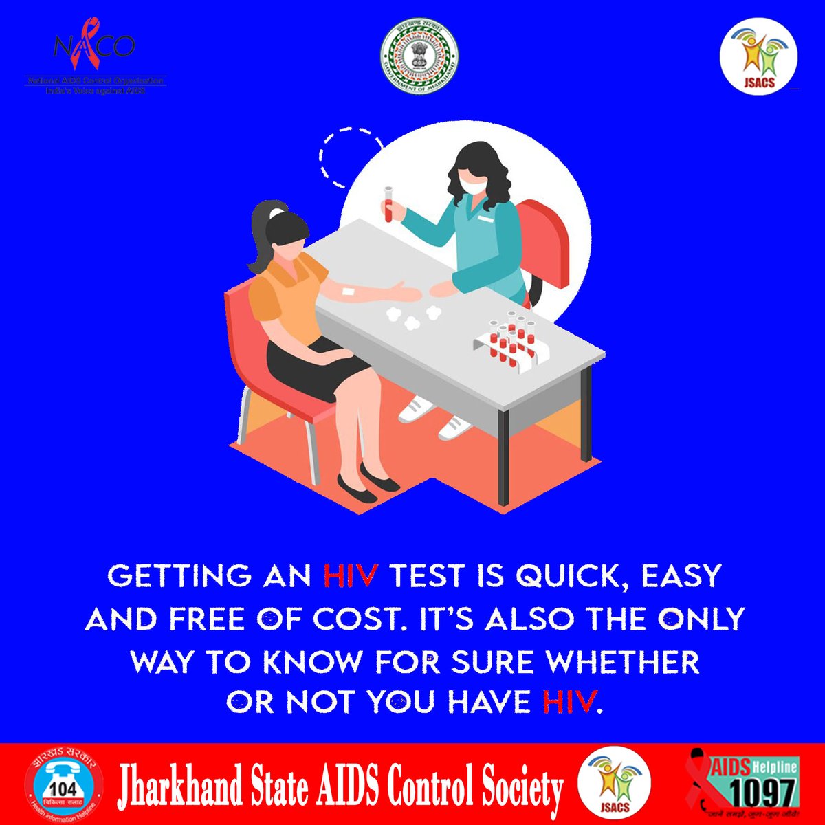 JharkhandAids's tweet photo. Getting an HIV test is quick and easy.
#HarGharTiranga #hivawareness #jsacs #Jharkhand  #AIDS2022 https://t.co/EjF0Ssey69