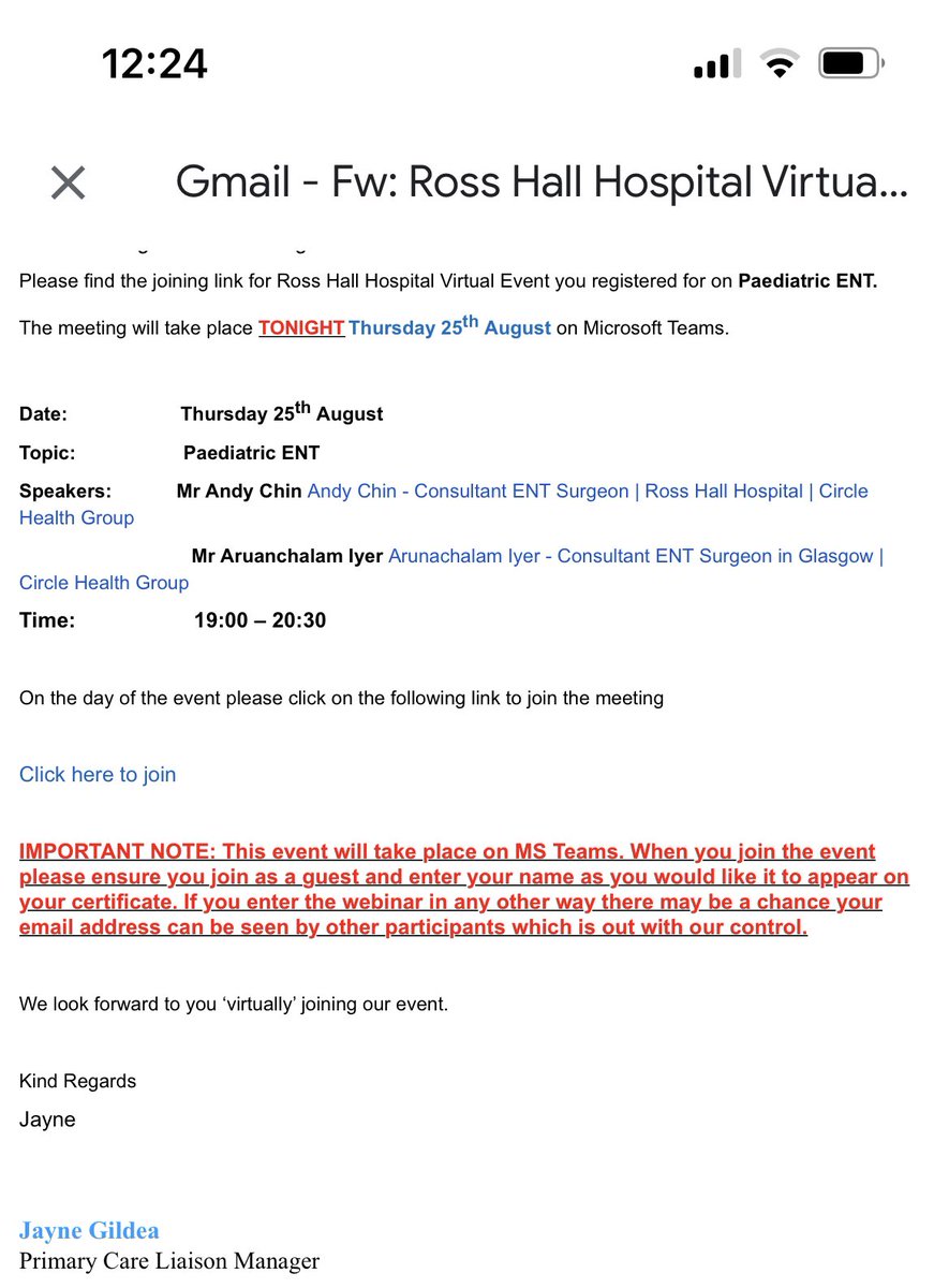 GP teaching tonight at 7 pm via MS teams . Topic is paediatric otolaryngology. Please register via this link eur01.safelinks.protection.outlook.com/ap/t-59584e83/…