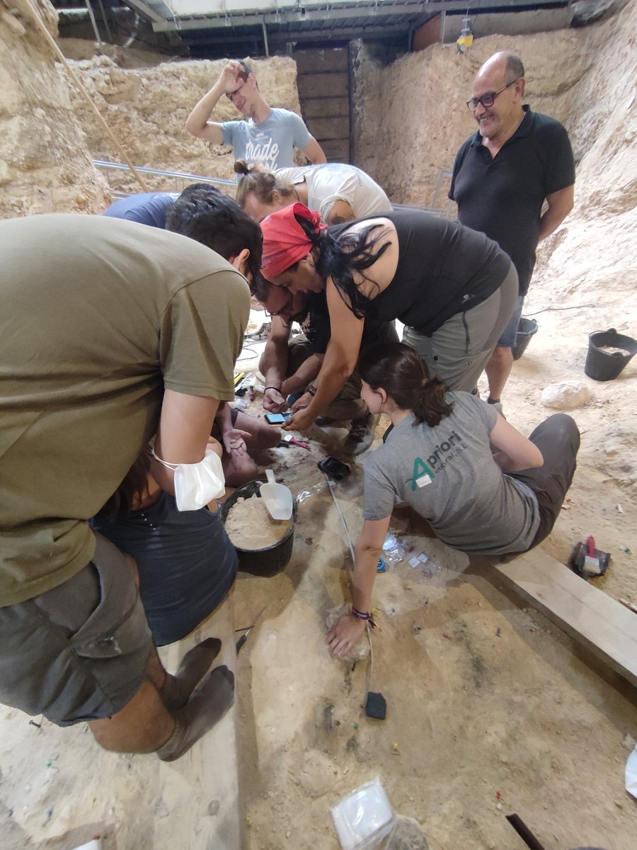 M_Marqueta's tweet photo. La verdad es que este verano no podía acabar mejor! Desde que fue mi primera excavación allá en 2015, este yacimiento no ha dejado de sorprenderme. Menos aún con la guinda del pastel del 40º aniversario 💀 
Enhorabuena equipazo 💪🏻
@iphes @NEAN_Capellades https://t.co/TCYwIHCZTW