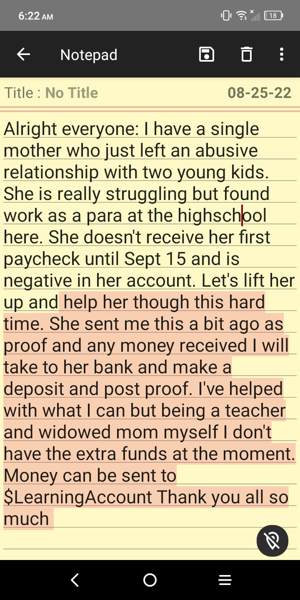 loves2teach1's tweet photo. @pulte Full description in pictures I can only post so much at at time and thought this would be easier. Let's shower this mother with love and support. $LearningAccount https://t.co/b94MniUiVb