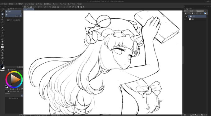 今描いてる渋リクのラフ 