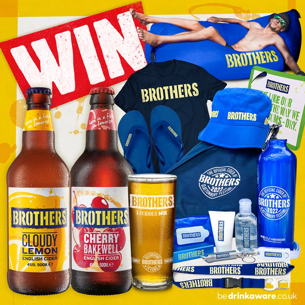 BrothersCider's tweet image. WIN A BROTHERS BUMPER BUNDLE 🎉
5 lucky winners will each #win this awesome bundle of goodies inc a case of Cloudy Lemon &amp;amp; New Cherry Bakewell.
 
To enter👇⁠ 
Like &amp;amp; Retweet
Follow @BrothersCider

Ends 07.09.22. Over 18&apos;s &amp;amp; GB residents only. T&amp;amp;Cs: bit.ly/brothers-terms