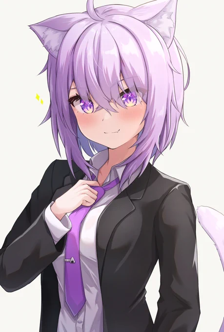 スーツおか斗#絵かゆ #猫又おかゆ 