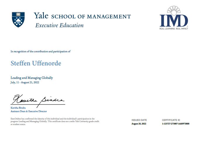 HCEconomist's tweet photo. Course "#Leading and Managing Globally" by the @Yale School of #Management and the International Institute for Management Development (IMD): successfully completed.😀 https://t.co/UZ17CWBgTq