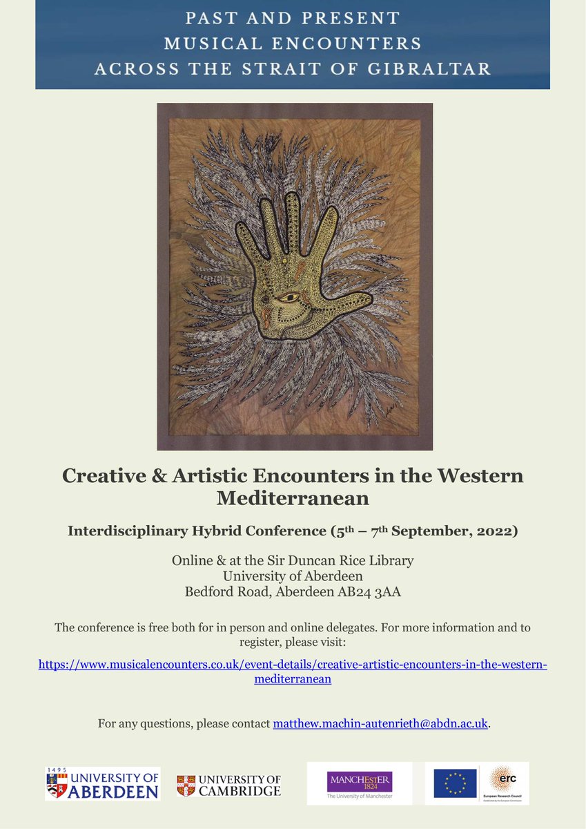 MESGCambridge's tweet photo. There is still time to sign up for our interdisciplinary conference 'Creative &amp; Artistic Encounters in the Western Mediterranean' hosted by the University of Aberdeen and also online (5-7 September). To see the programme and register, visit: https://t.co/AyvhyN0uIl https://t.co/kD3StQbrfz