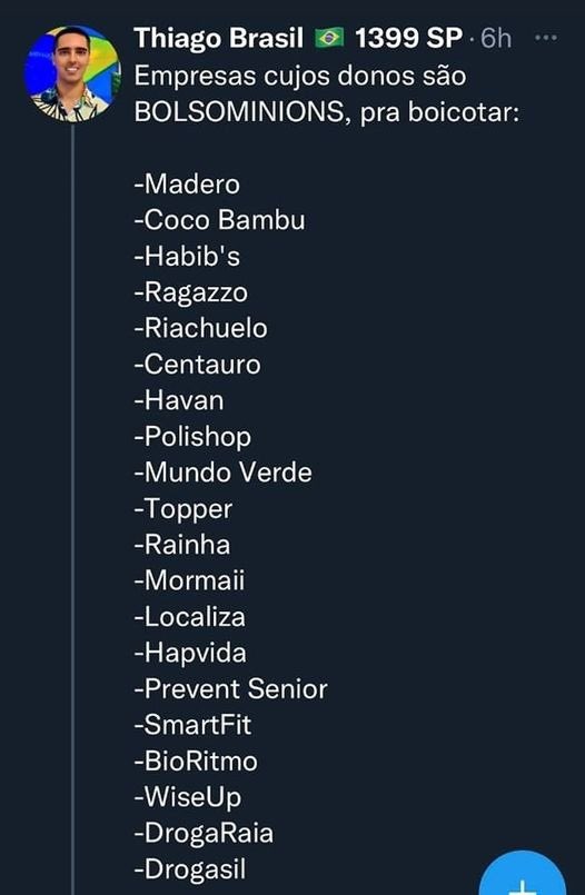 Os nazistas tinham essas listinhas. Mas no caso serve para sabermos onde consumir!!! Obrigado, pulha.