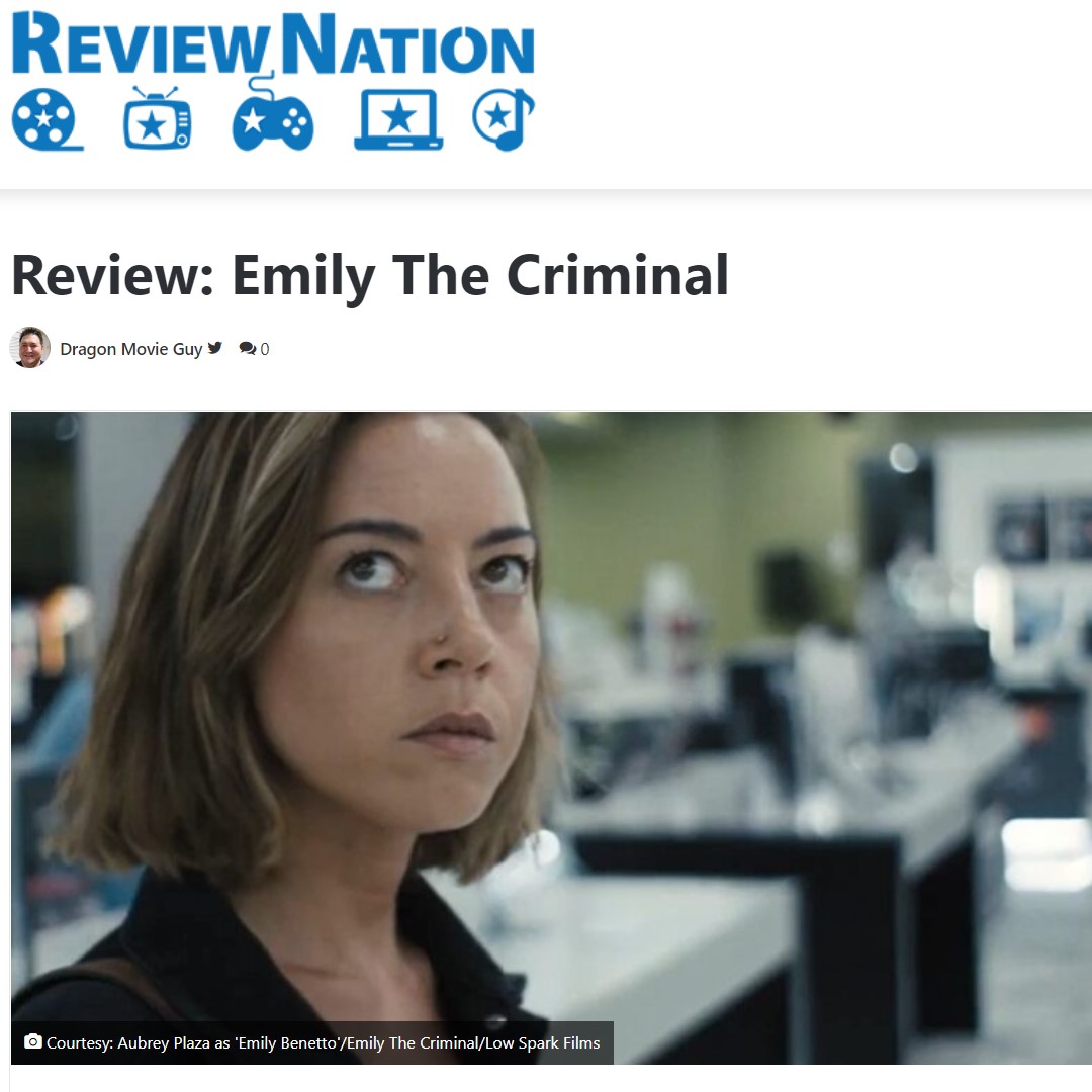 dragonmovieguy's tweet photo. Check out my #EmilyTheCriminal #moviereview out on #ReviewNation.
Stars #AubreyPlaza #TheoRossi #MegalynEchikunwoke #GinaGerhson in the #IndieMovie about #StudentLoan #Debt amongst #Millennials. https://t.co/1VBVnV3NC2