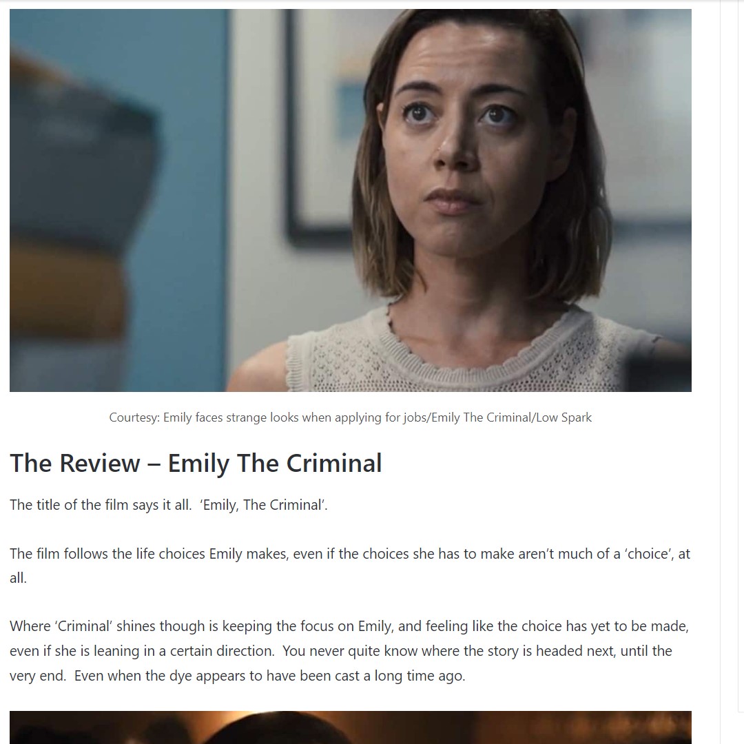 dragonmovieguy's tweet photo. Check out my #EmilyTheCriminal #moviereview out on #ReviewNation.
Stars #AubreyPlaza #TheoRossi #MegalynEchikunwoke #GinaGerhson in the #IndieMovie about #StudentLoan #Debt amongst #Millennials. https://t.co/1VBVnV3NC2