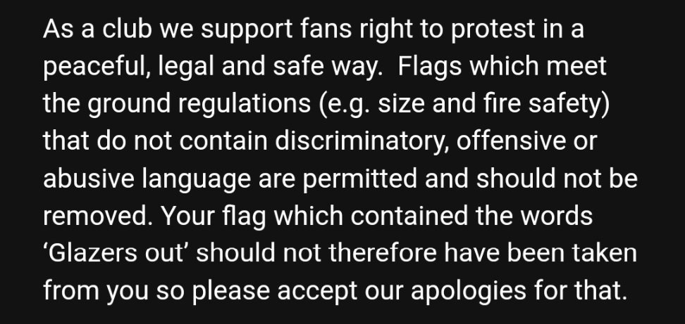 famousalexnield's tweet image. Great news my Dad @jonnield received a phonecall yesterday morning from @ManUtd and this was followed up by a written apology, clarification on displaying flags/banners in future along with getting our 🔰 #GlazersOut flag back, which we'll do tomorrow 👍🏼