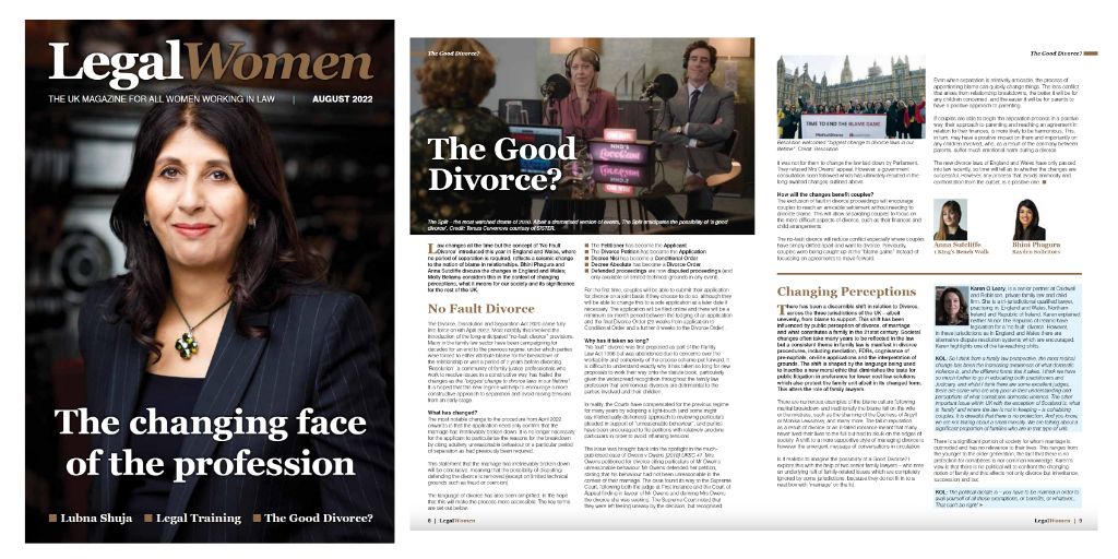 RaydensLaw's tweet photo. Our #StAlbans colleague Bhini Phagura & Anna Sutcliffe of @1kbwChambers discuss the legal changes in England & Wales following the introduction of 'No Fault Divorce' for this month’s edition of @LegalWomenUK
https://t.co/ORBHsxBkDV
@bhinip
#FamilyLaw #LegalWomen #WIFL https://t.co/8aldccGsXW