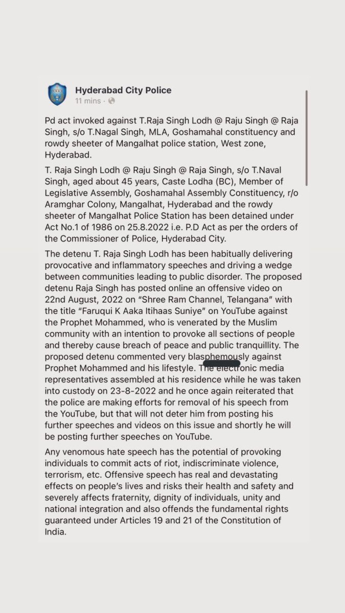 shashank_ssj's tweet photo. Dear @hydcitypolice, which law defines the word #blasphemously/#blasphemous/#blasphemy in India? https://t.co/VjrCr8h9G8