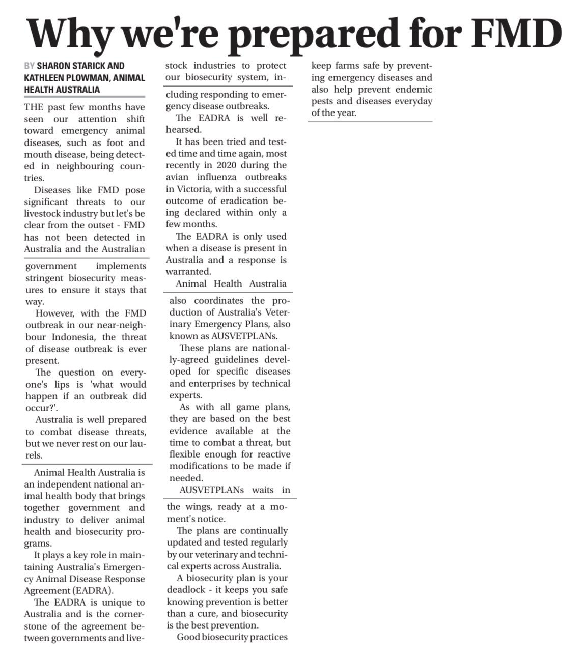 Animal Health Australia on Twitter "We’ve seen a lot of reporting