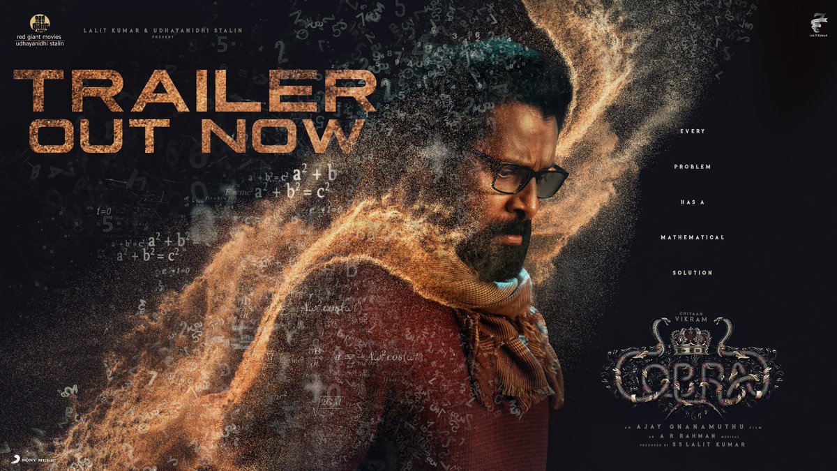 7screenstudio's tweet photo. Every Problem Has A Mathematical Solution 🔥

Dropping the #CobraTrailer right now 🔥

▶️https://t.co/gOl0QPvrI6

@chiyaan 's #Cobra 🐍

An @AjayGnanamuthu Film 🎬
An @arrahman Musical 🪗

@RedGiantMovies_ @Udhaystalin @SrinidhiShetty7 @IrfanPathan  @SonyMusicSouth @proyuvraaj https://t.co/SIYIbb3HfH