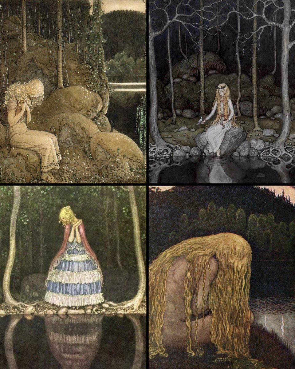TitaniasRealm's tweet photo. The dark and mysterious tarns of Swedish fairy tale illustrator John Bauer https://t.co/6xa03Bmyhd