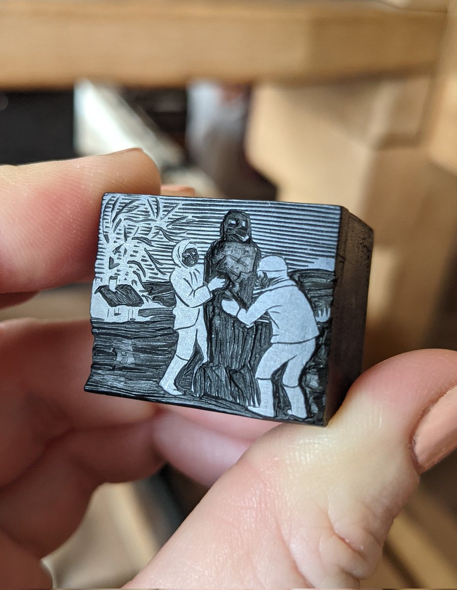 SedgArchivist's tweet photo. Amazing visit @theUL yesterday morning to see the Morison Historical #printing room. Got to hold a Gwen Raverat wood block engraving, saw a #lithographic #limestone & printed a #Darwin letter souvenir! Thanks to Colin for sharing his knowledge. https://t.co/I2h0FJZ3Qe