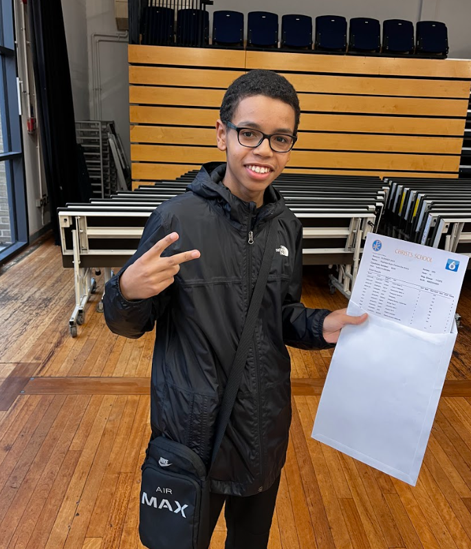 christs_school's tweet photo. There was delight and joy at Christ’s School this morning as students celebrated our best-ever set of GCSE results  #gcseresultsday2022 
https://t.co/aMibkoMVly https://t.co/4VMxoOEtpM