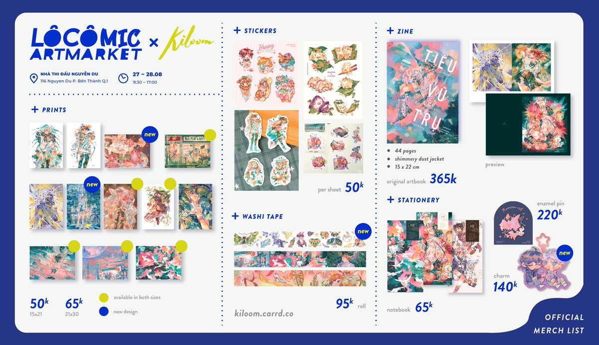 kiloomm's tweet photo. OFFICIAL MERCH LIST for this weekend LOCO art market 🥳🥳🎊✨ See you guys there!
.

#gouacheart #illustration #localcon #merchlist https://t.co/sn7PFPf08g