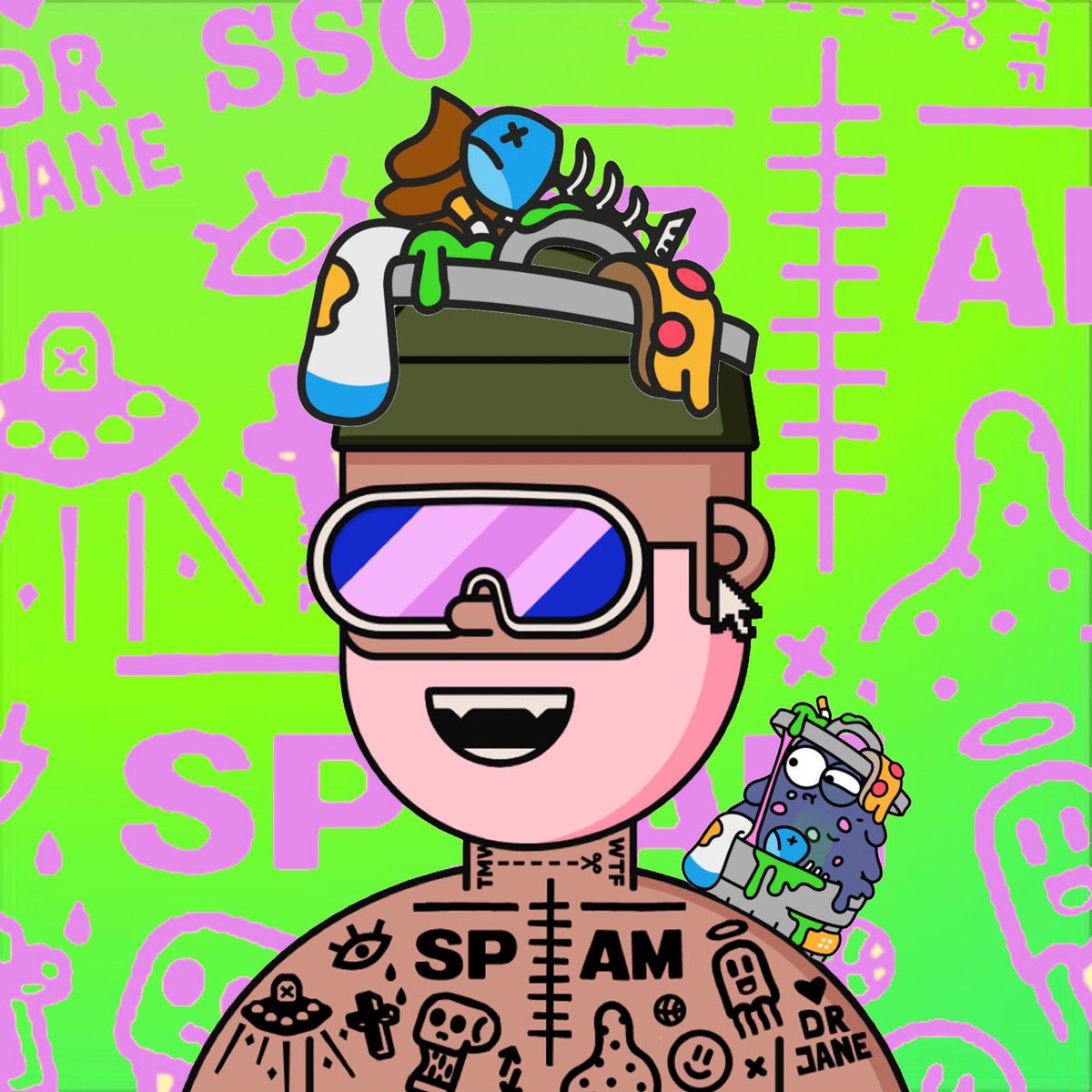 cousin_phil_'s tweet photo. Woke up like this… #slimeline #landfill #poostains #fishguts #funkysock #oldcigssmell #rottenpizza #allmyfriendsaregarbage @Ayden_eth did you put this on my head? #OGlandfill @garbagefriends @ThePossessedNFT mash up #SLIME https://t.co/FcjUOlzg8h
