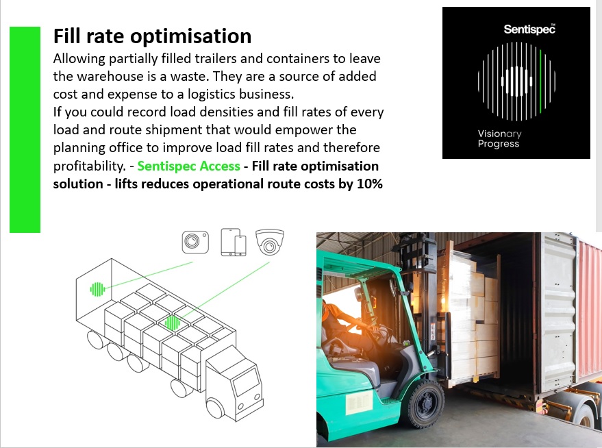 SentiSpec's tweet photo. Critical details matter. In supply chain &amp; logistics despatching partially filled lorries is a waste.  Sentispec's deployment ready Fill Rate Optimisation solution helps LEARN MORE https://t.co/YftRpTyvHw @andreasclaudi @mortenherman @LamiaHSM #ArtificialIntelligence #supplychain https://t.co/I9pDTL8QSn