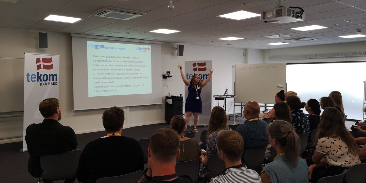 PerHSorensen's tweet photo. Maiken Blok is giving her welcome speech at the tekom Danmark event at Siemens Gamesa in Vejle. We look forward to a great event. #tekom #techcomm #siemensgamesa https://t.co/ozdm8tv09q