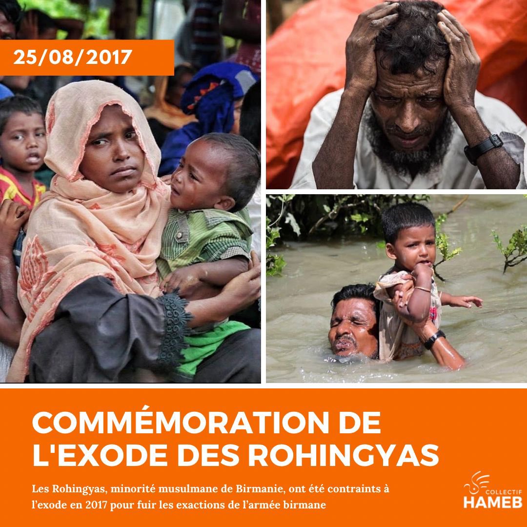 🔺Le 25 août 2017 est une date dont se rappellent désormais près d’un million #rohingyas. Il y a 5 ans commençait leur exode vers le Bangladesh,afin de fuir les violences de l’armée birmane et les persécutions du gouvernement Birman qui leur a ôté tous droits, dont la citoyenneté