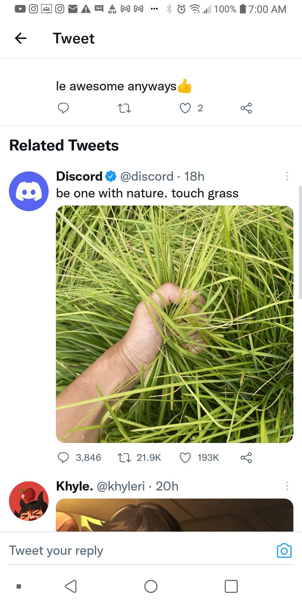 Discord - be one with nature. touch grass