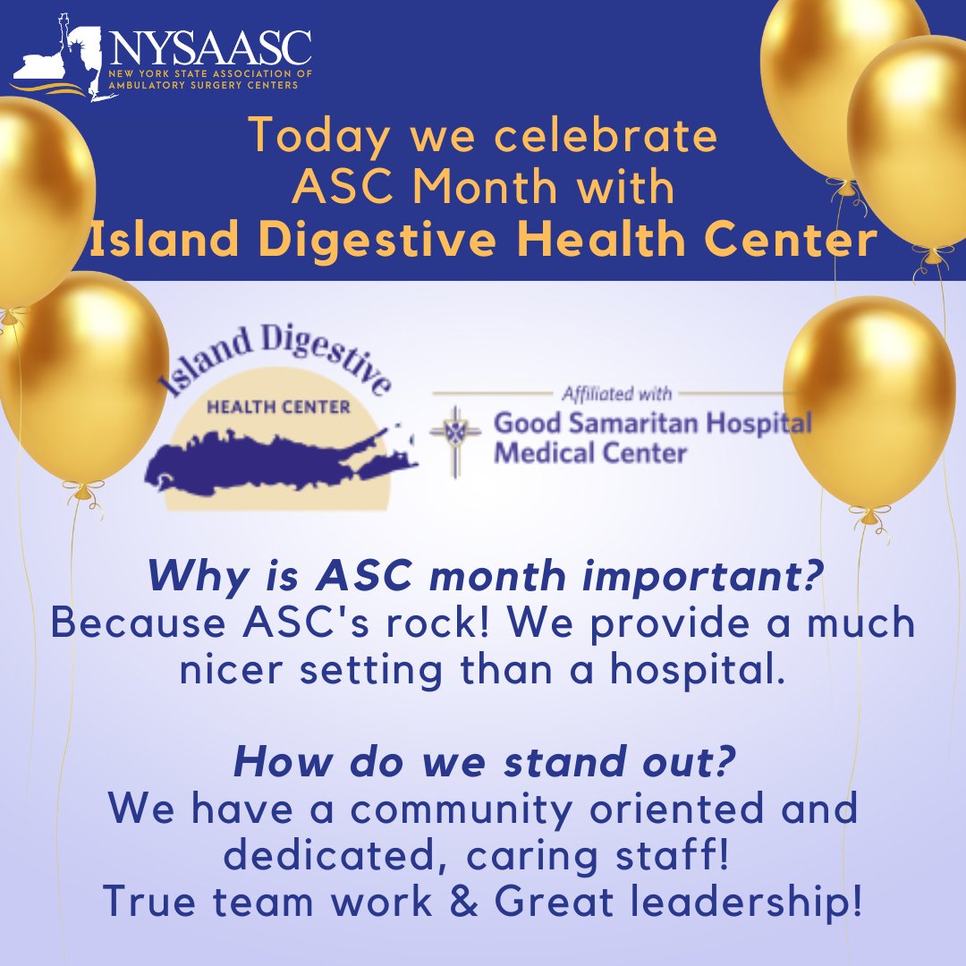 nysaascnewyork's tweet image. Today we are celebrating #ASCMonth with Island Digestive Health Center and their fantastic team in West Islip, NY! idhcli.com
#NYSAASC #NewYork #ASCsRock