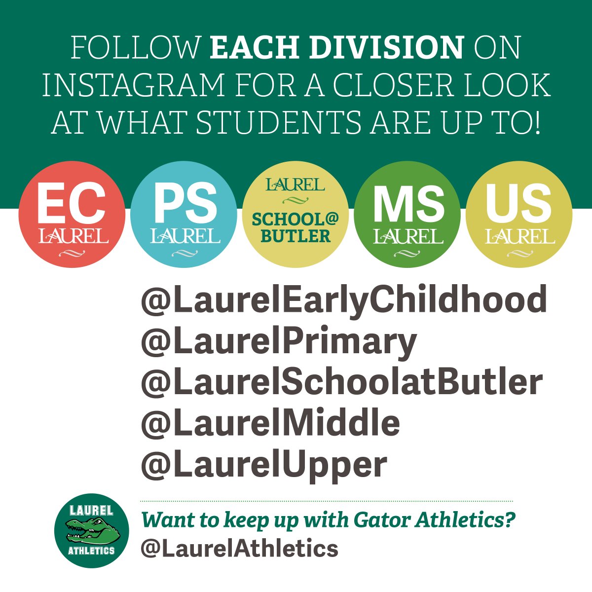 LaurelSchool's tweet photo. Did you know each Laurel Division has its own Instagram account? Be sure to follow to see more of what your student is up to throughout the year! #LS4G https://t.co/JHbnG90EgH