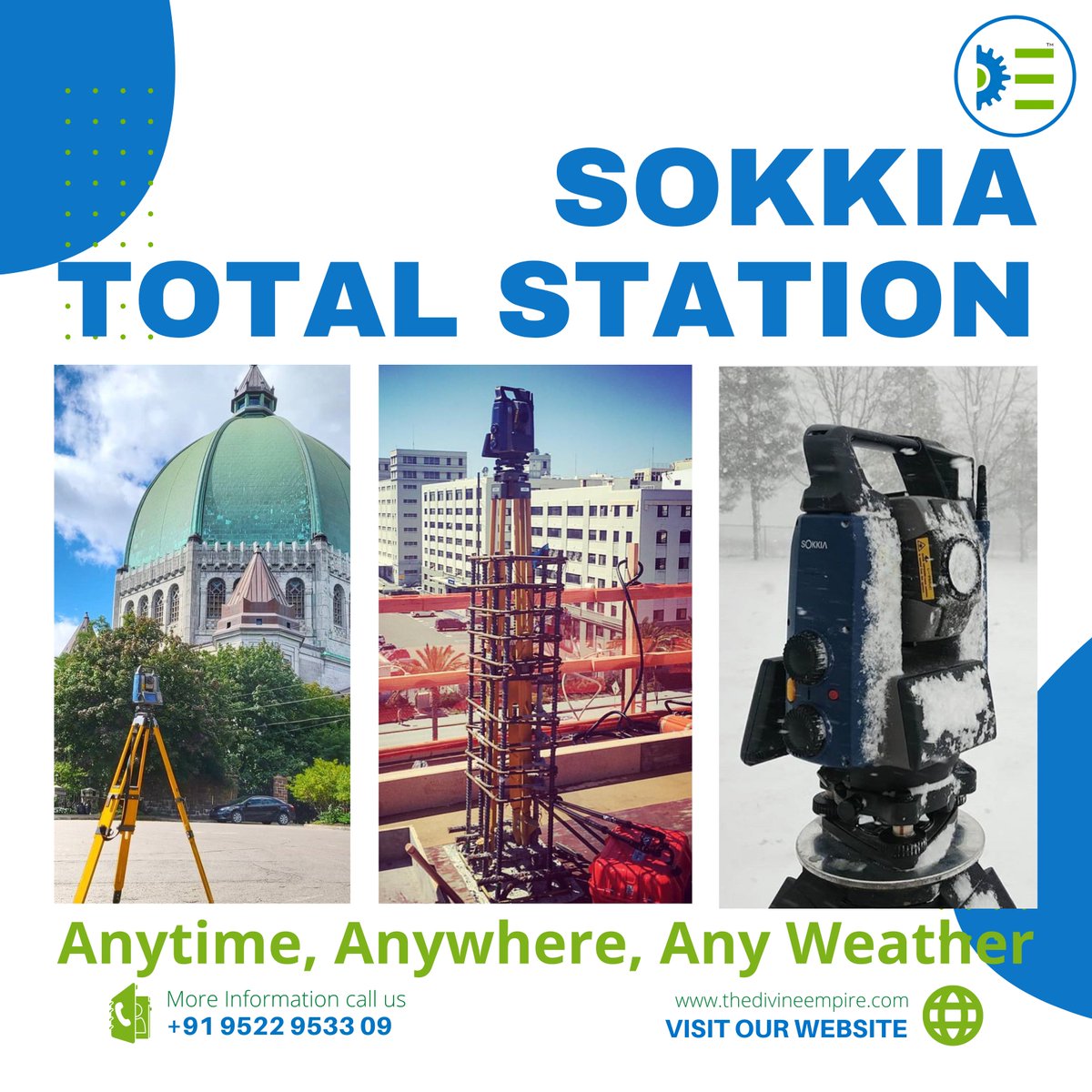 divineraipur's tweet photo. Does your job gets interrupted by bad weather?
Call 9522953309 for more details
#DivineEmpire #DivineEngineering #Machines #Machine #Construction #totalstation #Tripod #PrismAssembly #BatteryCharger #Staves #totalstationsurveying #robotictotalstation #totalstationsokkia #sokkia https://t.co/VGwDbIX30L