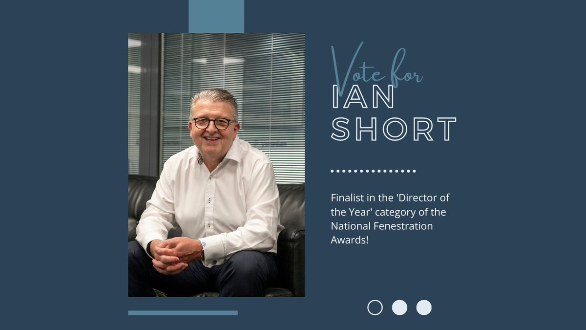 MorleyGlassGlaz's tweet photo. For those of you that know our MD, Ian Short will know every reason why he deserves to be crowned the winner of the 'Director of the Year' category in the 2022 National Fenestration Awards. #NFA22
@NatFenAwards 

Voting is quick and simple - https://t.co/xNR9RL05zG https://t.co/haTjMUwMmE
