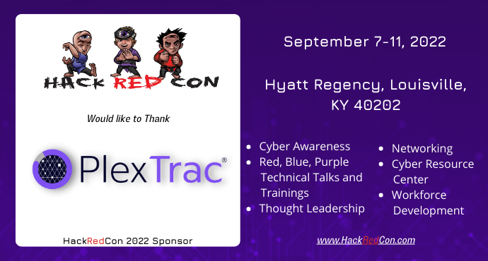 Hey, <a href="/PlexTrac/">PlexTrac</a>! We're so excited to have you as a sponsor for #Hackredcon! Thank you so much for your support!

Are you interested in sponsoring? Please reach out or connect with us at hackredcon.com/connect.