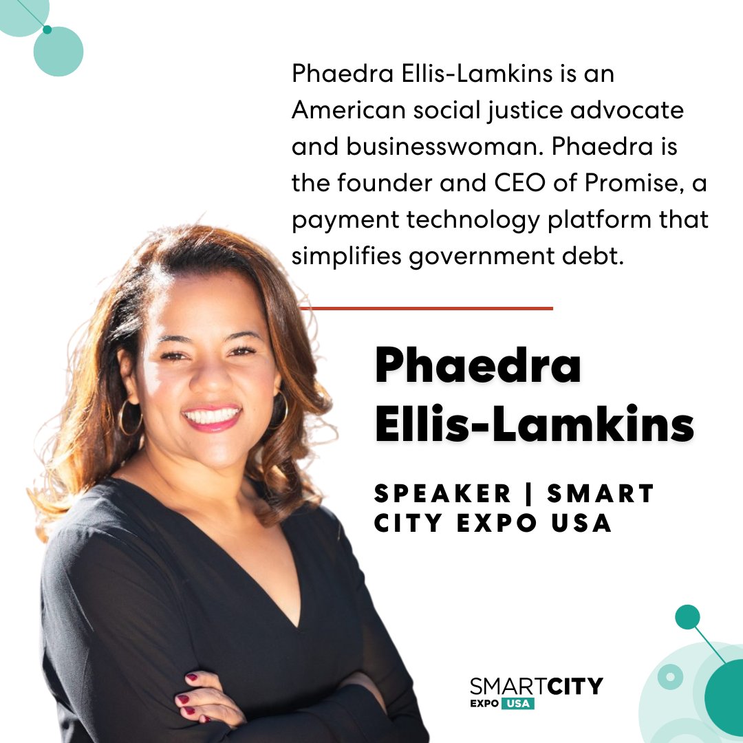 Excited to have <a href="/phaedrael/">Phaedra Ellis-Lamkins</a> as a speaker at #SCEUSA!

Phaedra will be on our Cloud to AI: Next-Gen City Services Panel at Smart City Expo USA. 🦾

Join us in #Miami on September 14-15 as we host the country's leading event for cities.🚀

Register to attend: l8r.it/vdhw