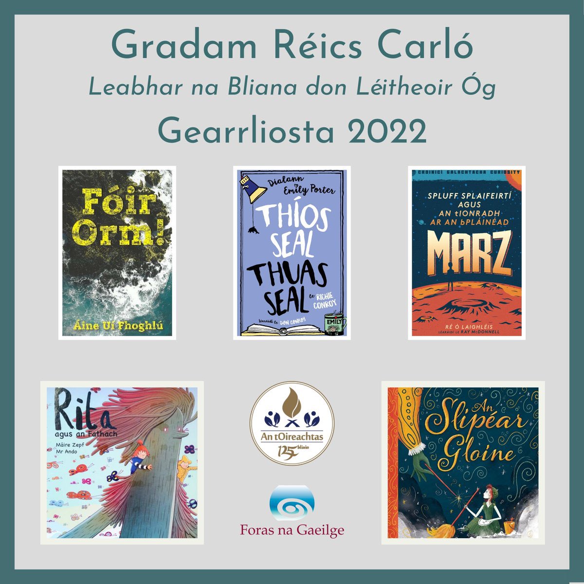 KidsBooksIrel's tweet photo. Gearrliosta Ghradam #reicscarlo fógartha ar maidin!  Liosta den scoth – comhghairdeas le gach duine luaite 👏✨ @OirnaGaeilge https://t.co/kHDhBvMvO6
