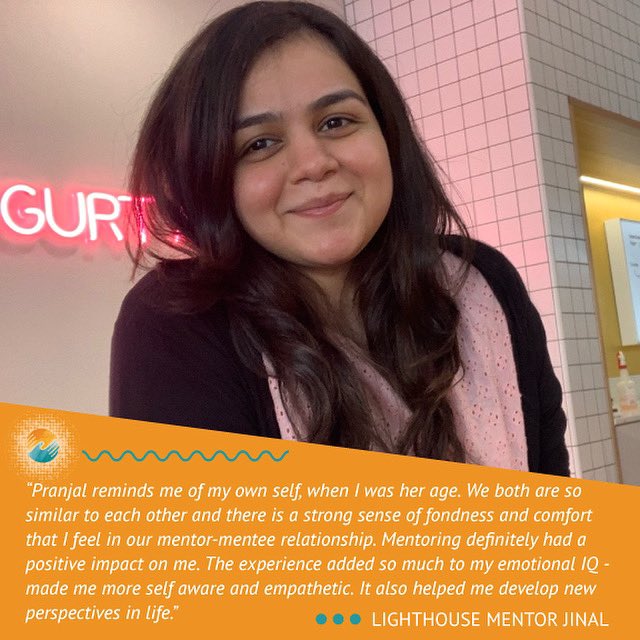 LighthouseIndia's tweet image. Jinal talks about her experience being a mentor with the Lighthouse Project 🧡💙
.
#lighthouseproject #lighthouse #mentoring #mentee #lovementoring #mentorship