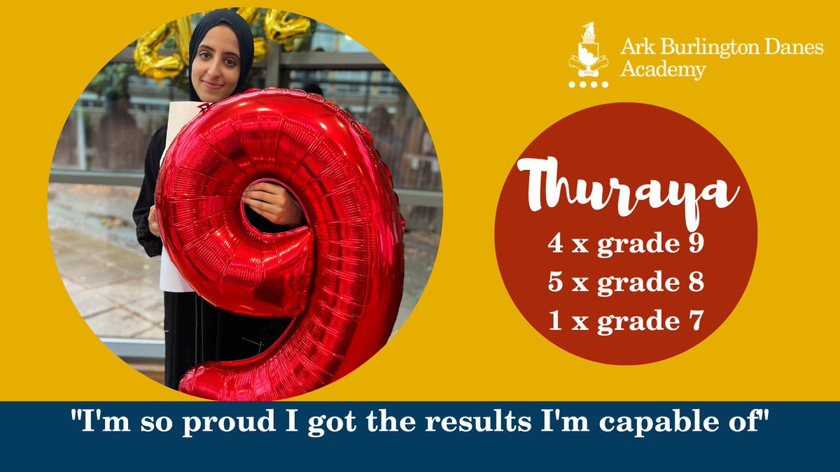 ArkBDA's tweet photo. You are AMAZING, Thuraya! Huge congratulations on your super grades, and see you in September @ArkBDA Sixth Form! https://t.co/xLUVhTePhd