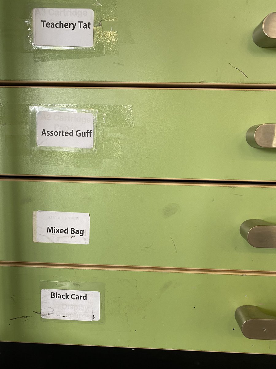 AnimatorSheryl's tweet photo. The labelling system in this art room at @BedeAcademy is on point. I aspire to this level of organisation
#exchat #art #education #creative #teachersoftwitter #teachertwitter https://t.co/IPx7L2CkDd