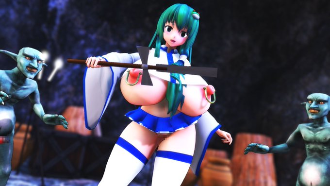 早苗さんのゴブリン退治!
凶悪なチンポで女の子を辱めて旺盛な繁殖力で孕ませる幻想郷の問題児を早苗さんがやっつけてくれるぞ!
単身で巣に乗り込むけど当然敵うはずもなくおま〇こで媚びて降参❤️
ゴブリン達に女の子の大事な場所をオナホ代わりに使われて子種を出されちゃうなんて❤️ 