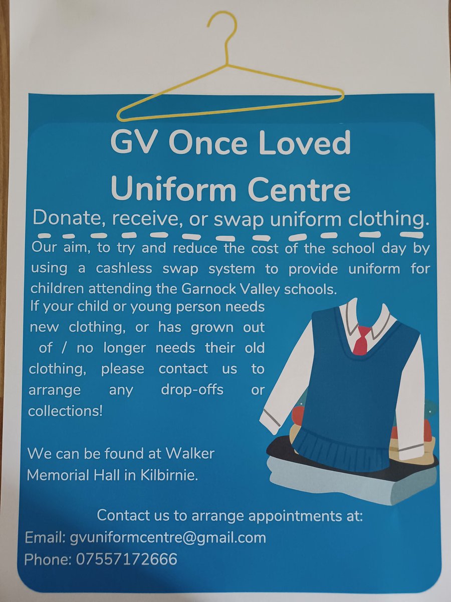 GVlocalityteam's tweet photo. Our Once Loved Uniform Centre still has lots of items in stock. Please get in touch if you want to have a look or donate 🙂 https://t.co/xVo1eWjQYm