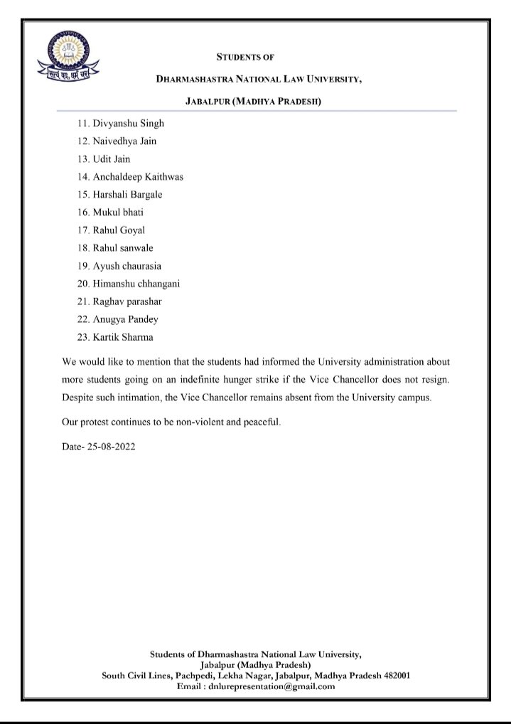 divvyannshuu's tweet photo. Press Statement dated- 25/08/22

#dnlu_protest #vcdown https://t.co/lqIvoCanei