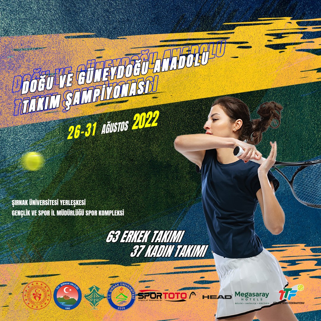 Doğu ve Güneydoğu Anadolu Takım Şampiyonası rekor katılımla yarın başlıyor ✨

Şırnak 2️⃣0️⃣ şehirden 💯 takımın kıyasıya mücadelesine sahne olacak 🎾

<a href="/gencliksporbak/">Gençlik ve Spor Bakanlığı 🇹🇷</a> <a href="/SirnakValiligi/">T.C. Şırnak Valiliği</a> <a href="/SirnakBel/">Şırnak Belediyesi🇹🇷</a> <a href="/SirnakUnv/">Şırnak Üniversitesi</a> <a href="/GSB_Sirnak/">Şırnak Gençlik ve Spor İl Müdürlüğü</a>