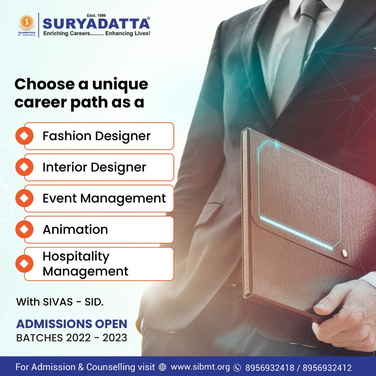 Suryadatta_Pune's tweet photo. "Join a leading Institute of Design and unlock your hidden potential while studying with us!
Admissions Open in 2022 - 2023 batches!"
#suryadattapune #suryadattagroup #suryadattagroupofinstitutes #suryadattacollege #fashiondesigner #fashion #interiordesigner #eventmanegement https://t.co/MHooLPzisu