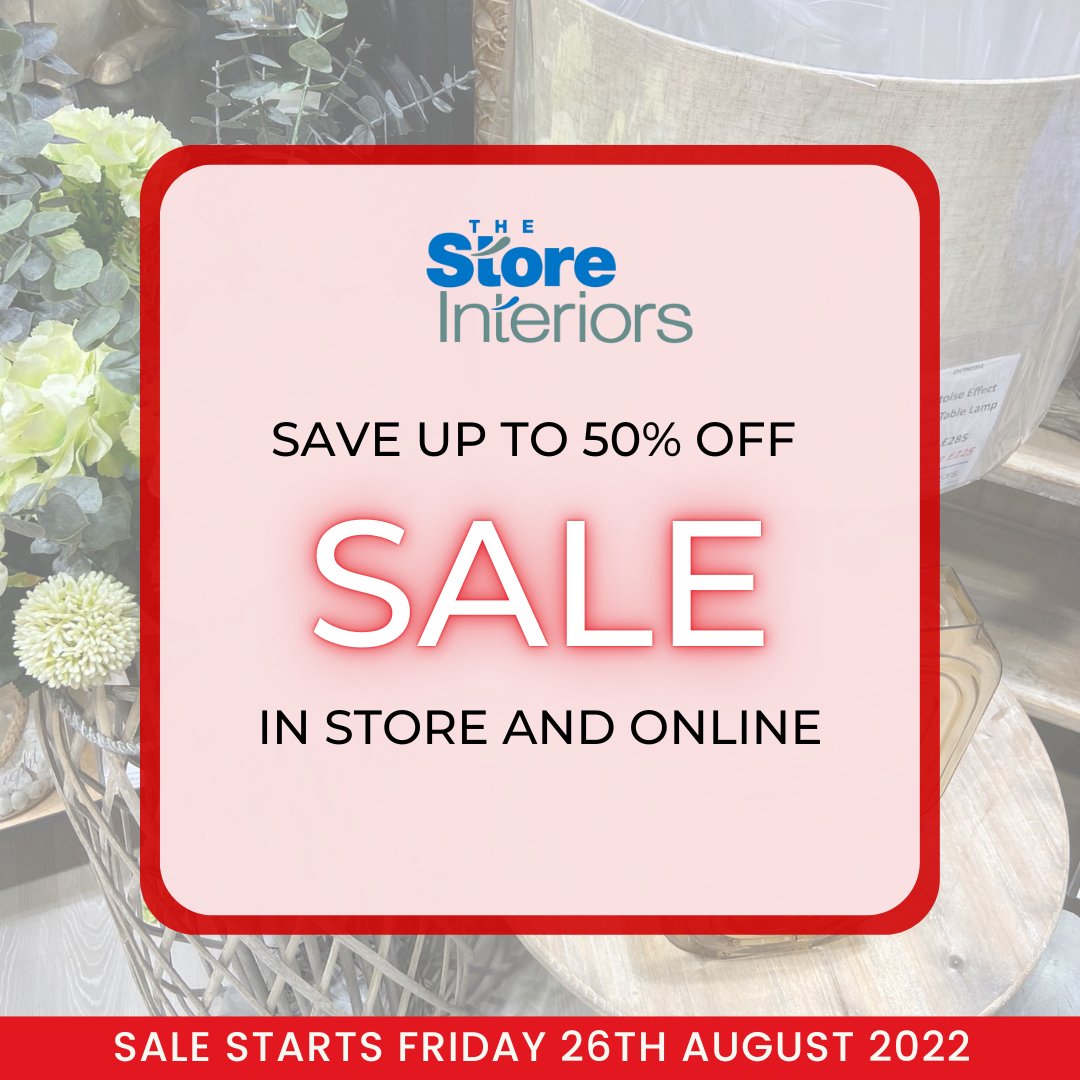 Store_Interiors's tweet photo. ‼️ FRIDAY 10AM ‼️
Our sale starts tomorrow in-store and online 🎉
What are you shopping for? Leave us a little inspiration below ⬇️

https://t.co/gGvQm9ty5C https://t.co/9PItjOHFc4