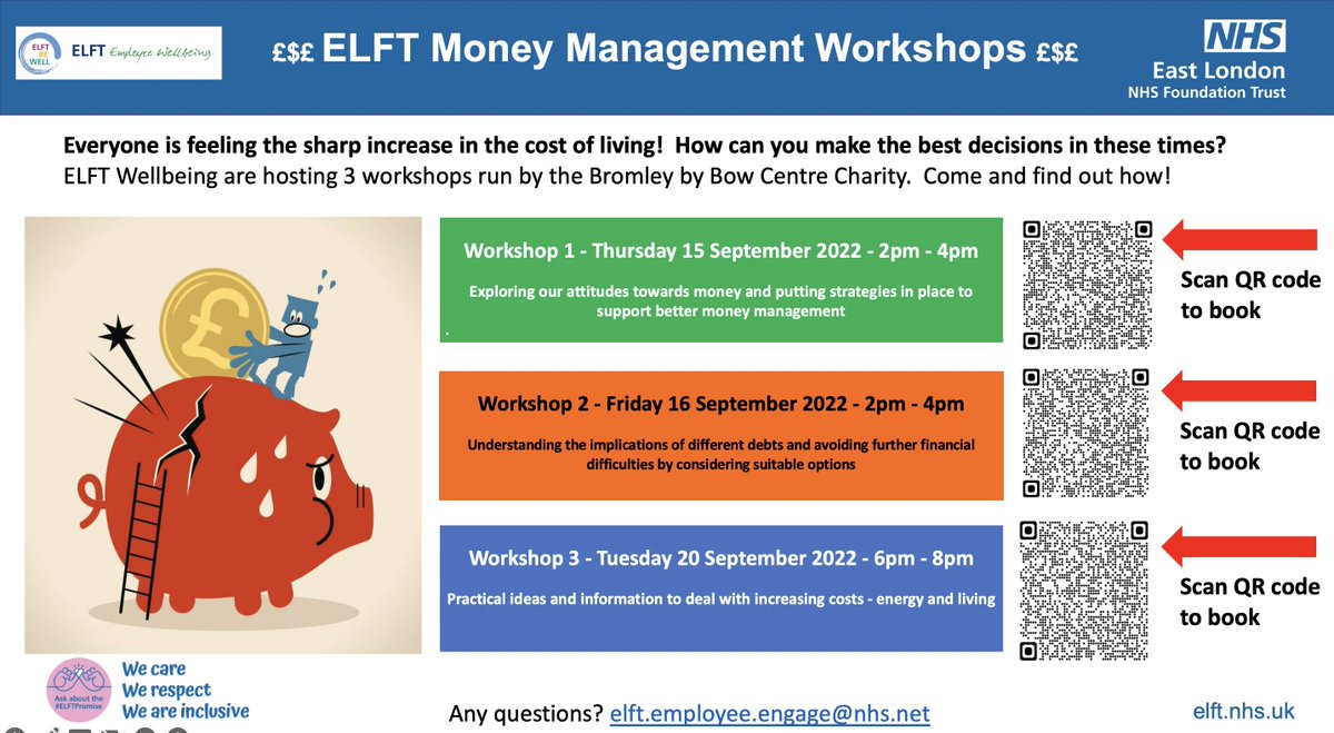 Donna Willis π (@dmlwillis) on Twitter photo Calling all <a href="/NHS_ELFT/">East London NHS Foundation Trust (ELFT)</a> people! Can you share this with all of your people. Helping us all as we feel the pinch! Contact the wellbeing team for more info or help. Calling all <a href="/NHS_ELFT/">East London NHS Foundation Trust (ELFT)</a> people! Can you share this with all of your people. Helping us all as we feel the pinch! Contact the wellbeing team for more info or help.