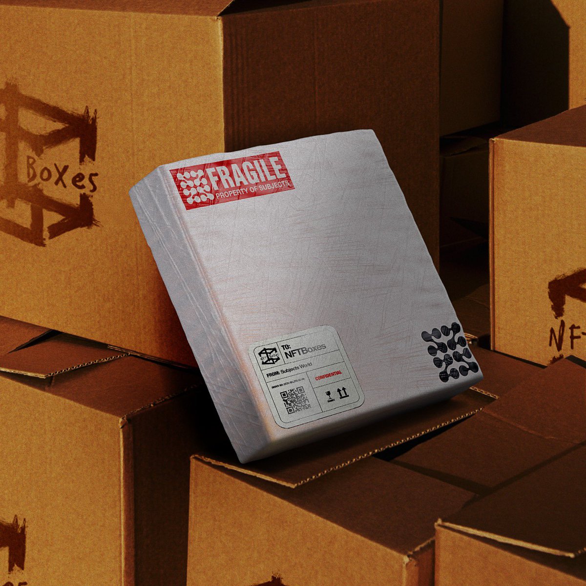 SUBJECTSworld's tweet photo. Special delivery for @pranksy @nftboxes 📦 

A batch of our mysterious packages has been allocated to their community.

See their discord for details. https://t.co/W8CcqezbFG