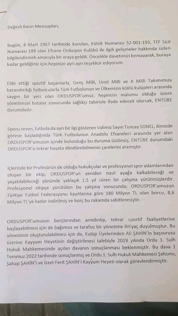52numaraa's tweet photo. Orduspor Kayyum Heyetinin açıklamalarının tamamı 👇 https://t.co/KXRlZtz2MK